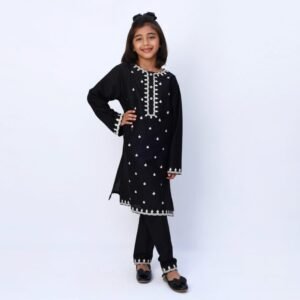 Charcoal 2 Piece Embroidered Dress