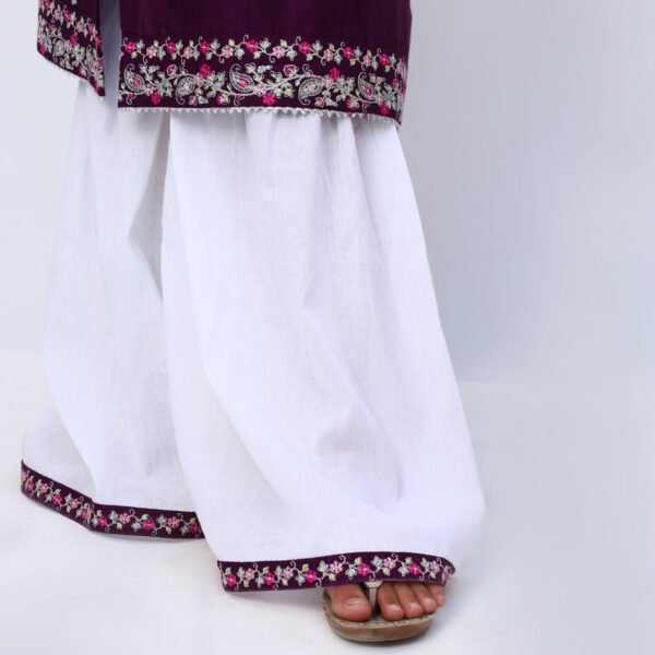 Angrakha Purple 2 Piece Embroidered Dress - Image 2