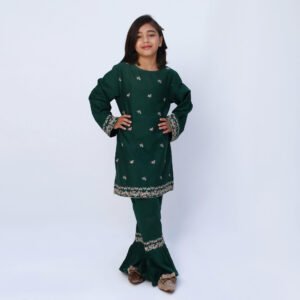 Emerald 2 Piece Embroidered Dress