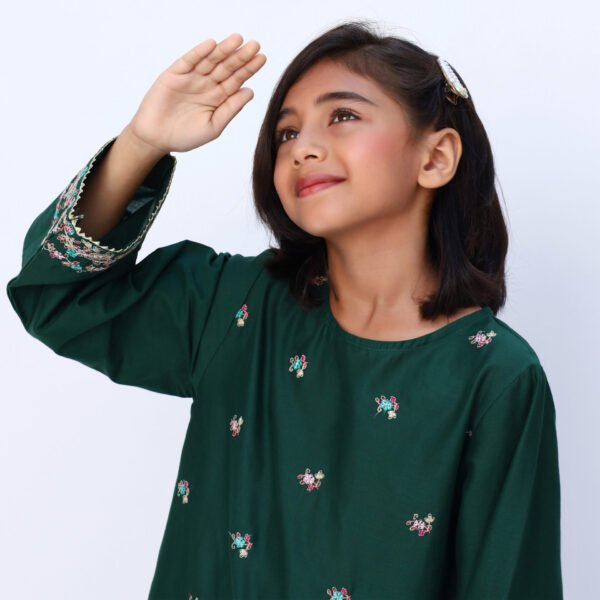 Emerald 2 Piece Embroidered Dress - Image 3