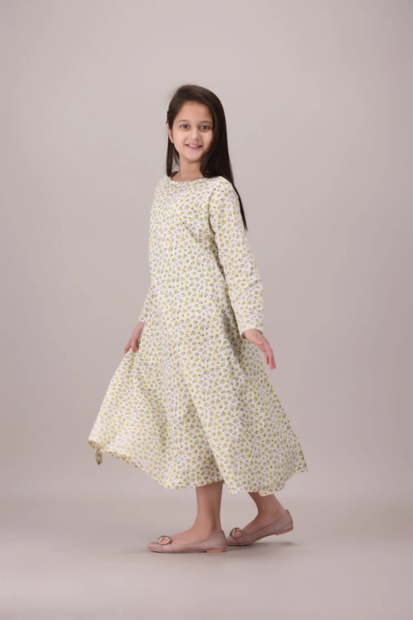 Daisy Floral Maxi Dress for Girls – Timeless Style & Comfort - Image 2