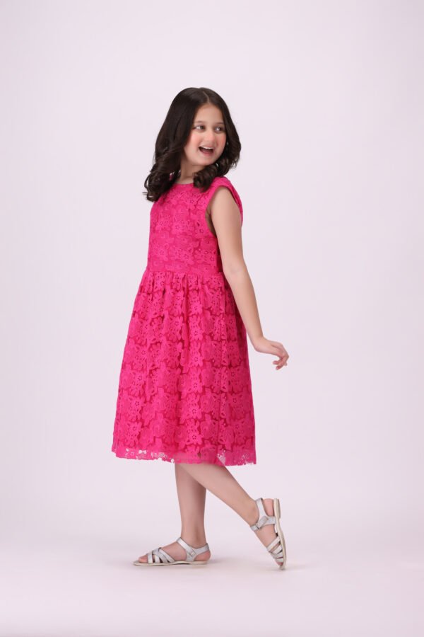 Cute & Elegant Mehak-e-Gulab Pink Frock for Kids | Premium Festive Wear - Image 6