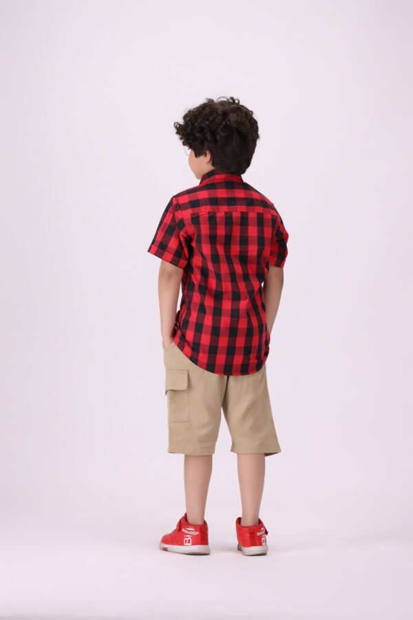 Timeless Red & Black Checkered Short-Sleeve Shirt for Kids - Image 5