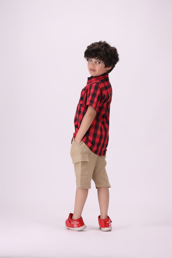 Timeless Red & Black Checkered Short-Sleeve Shirt for Kids - Image 2