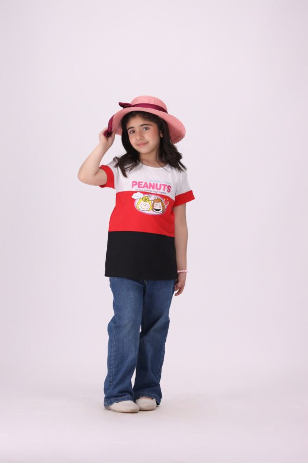 Peanuts Playtime Girls T-Shirt | Vibrant and Stylish Kids' Summer Outfit - Image 2