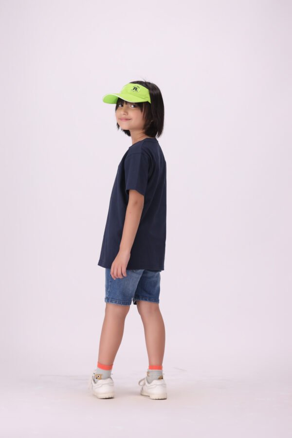 Premium Comfort & Style Peko Street Style Tee Navy Blue Minimalist T-Shirt for Kids - Image 6