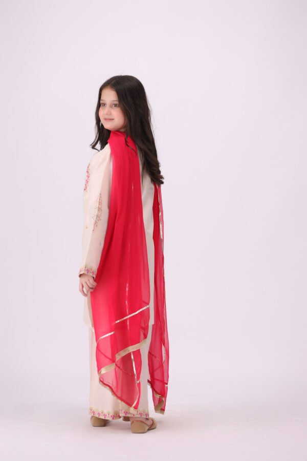 Nazneen – 3 Piece Embroidered Dress for Kids | Premium Festive Eastern Wear at Unbeatable Value - Image 4