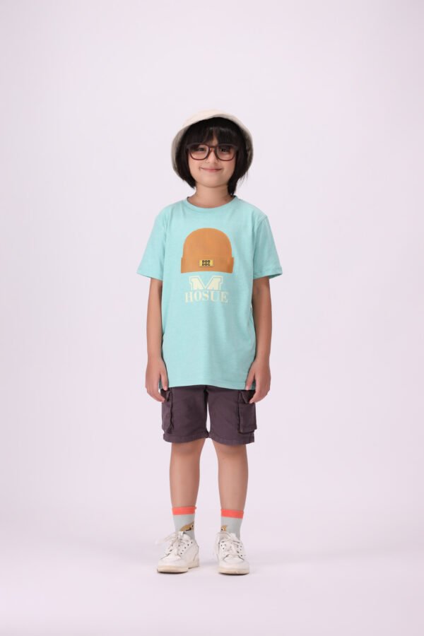 Cool Cap Graphic T-Shirt for Kids - Light Mint Green | Trendy Casual Wear - Image 4