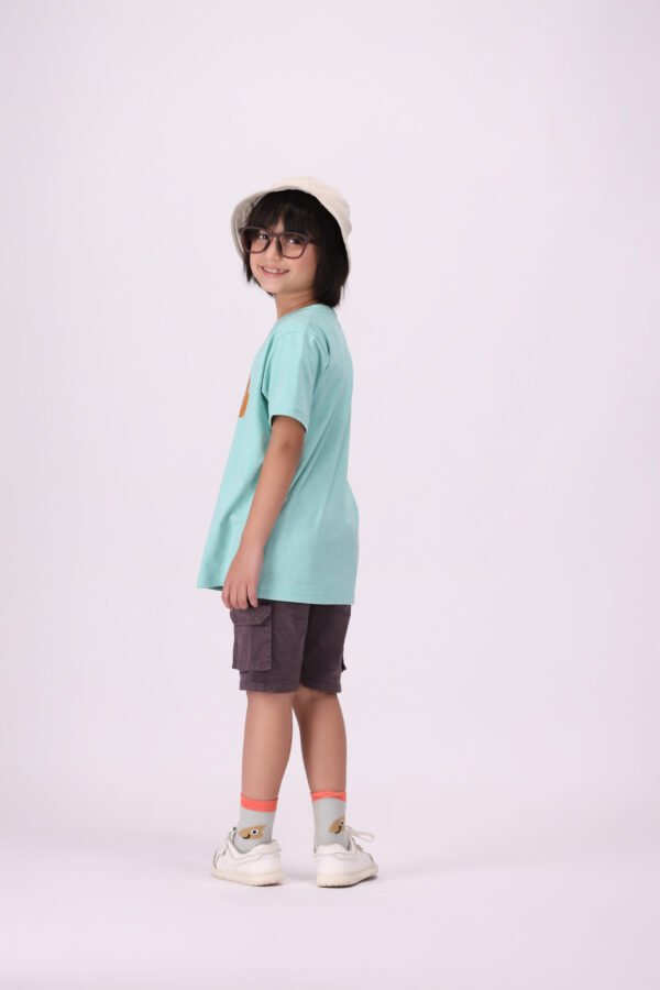 Cool Cap Graphic T-Shirt for Kids - Light Mint Green | Trendy Casual Wear - Image 5