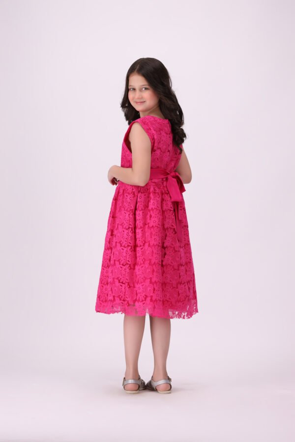 Cute & Elegant Mehak-e-Gulab Pink Frock for Kids | Premium Festive Wear - Image 4