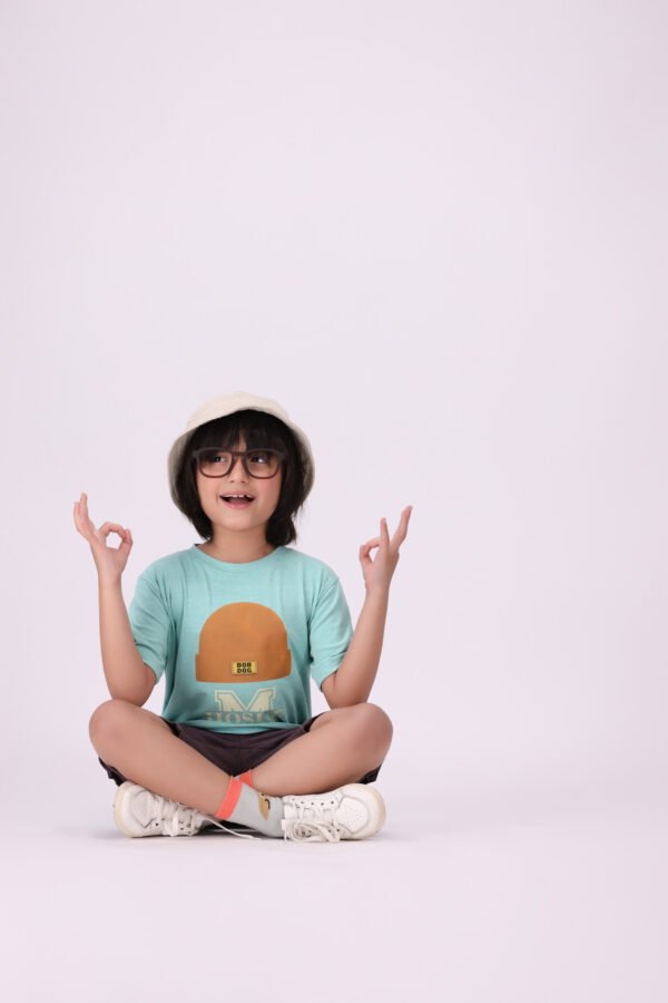 Cool Cap Graphic T-Shirt for Kids - Light Mint Green | Trendy Casual Wear - Image 7