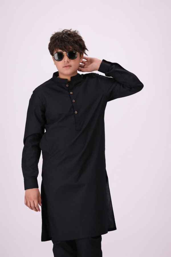 Black Kurta Pajama for Kids – Premium Quality, Affordable Elegance! - Image 5