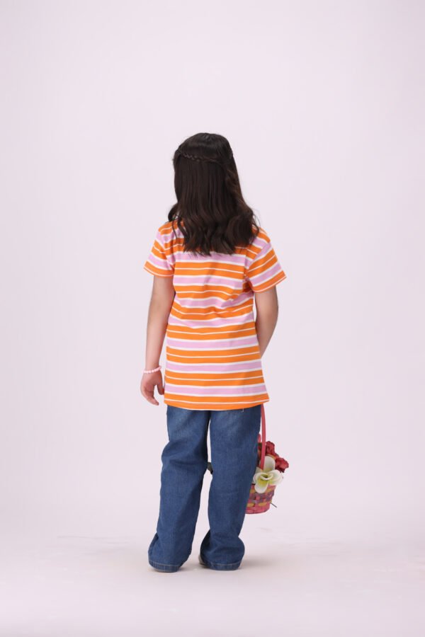 Stylish Girls Striped T-Shirt - Soft, Fun, and Vibrant - Image 8