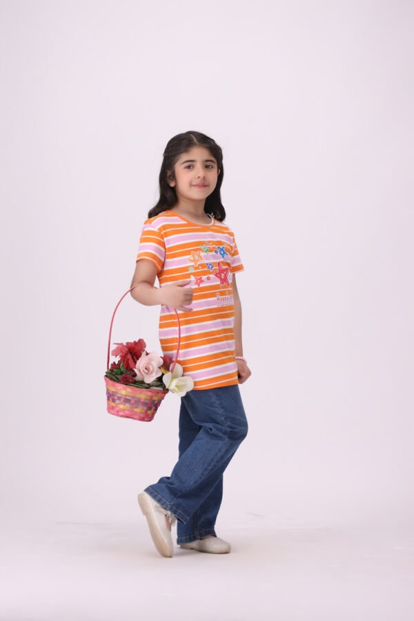 Stylish Girls Striped T-Shirt - Soft, Fun, and Vibrant - Image 7