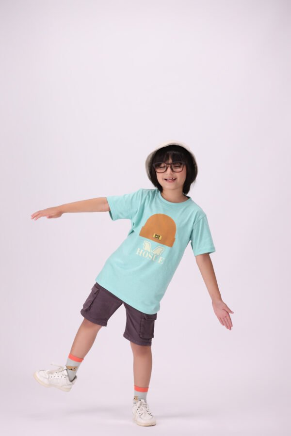 Cool Cap Graphic T-Shirt for Kids - Light Mint Green | Trendy Casual Wear - Image 6