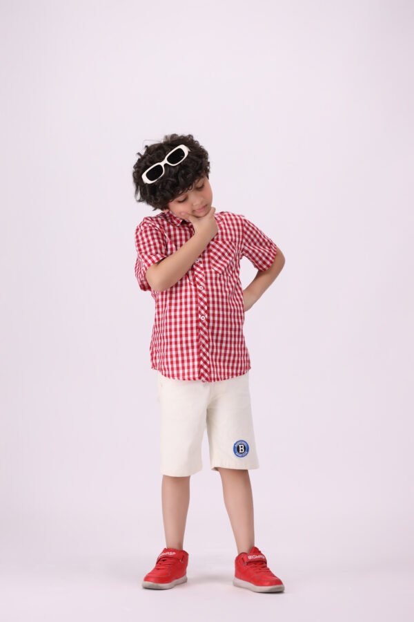 Pink Checkered Shirt for Kids – Stylish, Comfortable & Versatile - Image 2