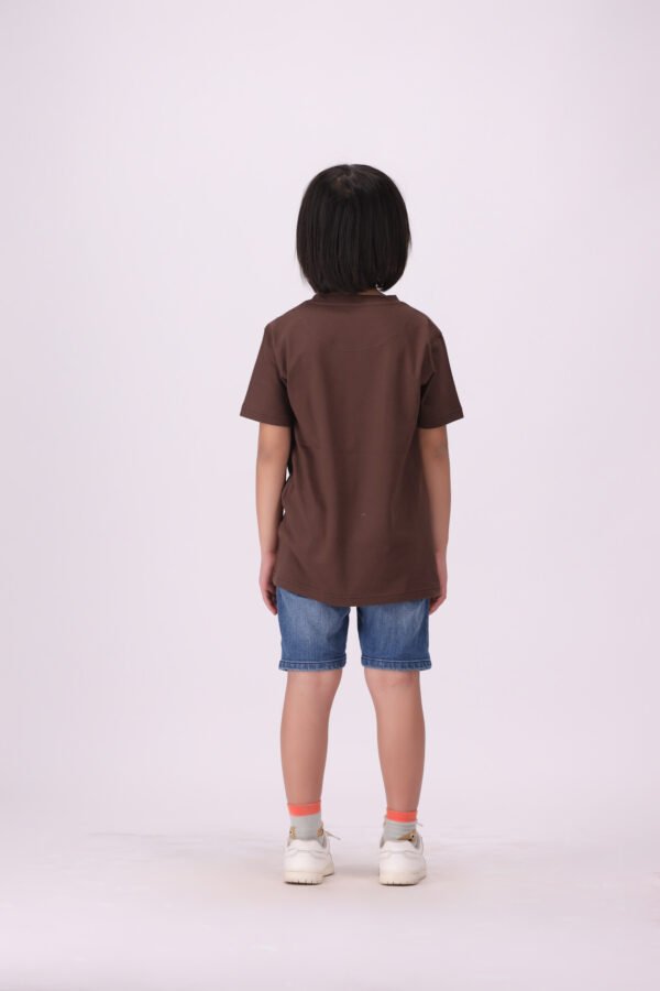 Playful & Premium Orange Joy Chocolate Brown Snoopy T-Shirt for Kids - Image 5