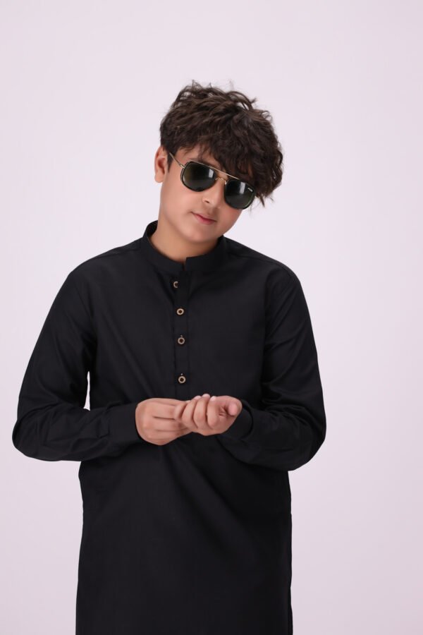 Black Kurta Pajama for Kids – Premium Quality, Affordable Elegance! - Image 2